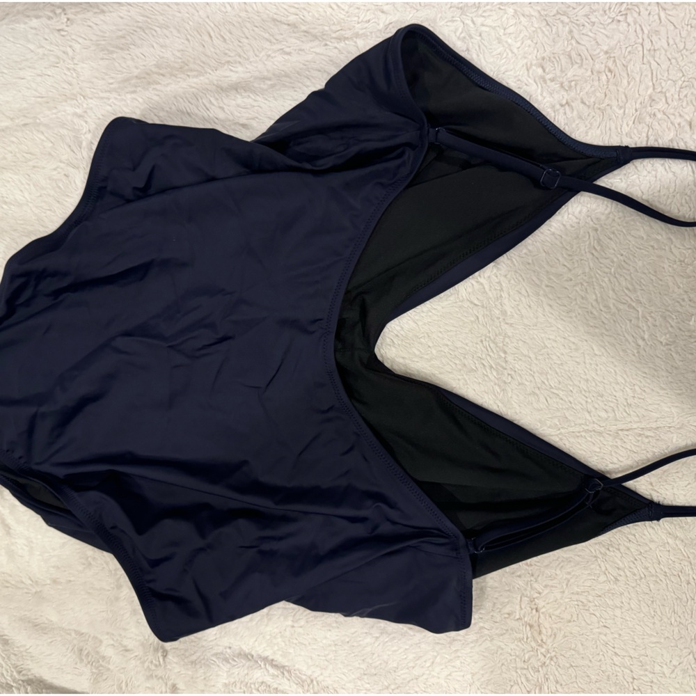 Brand New JCrew size 22 Navy Blue one piece bathing suit with adjustable straps